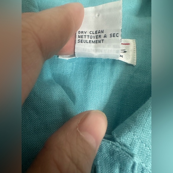 Talbots Turquoise Sleeveless Midi Irish Linen Dress size 8 - Picture 8 of 8